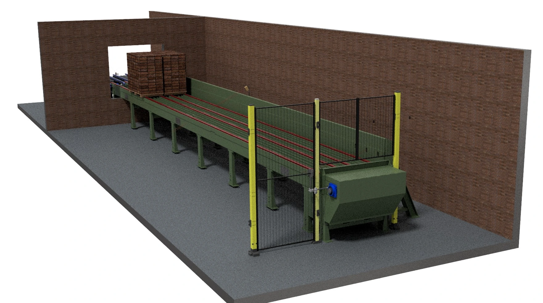 Kettingtransport voor Steenproductie - 3D ontwerp