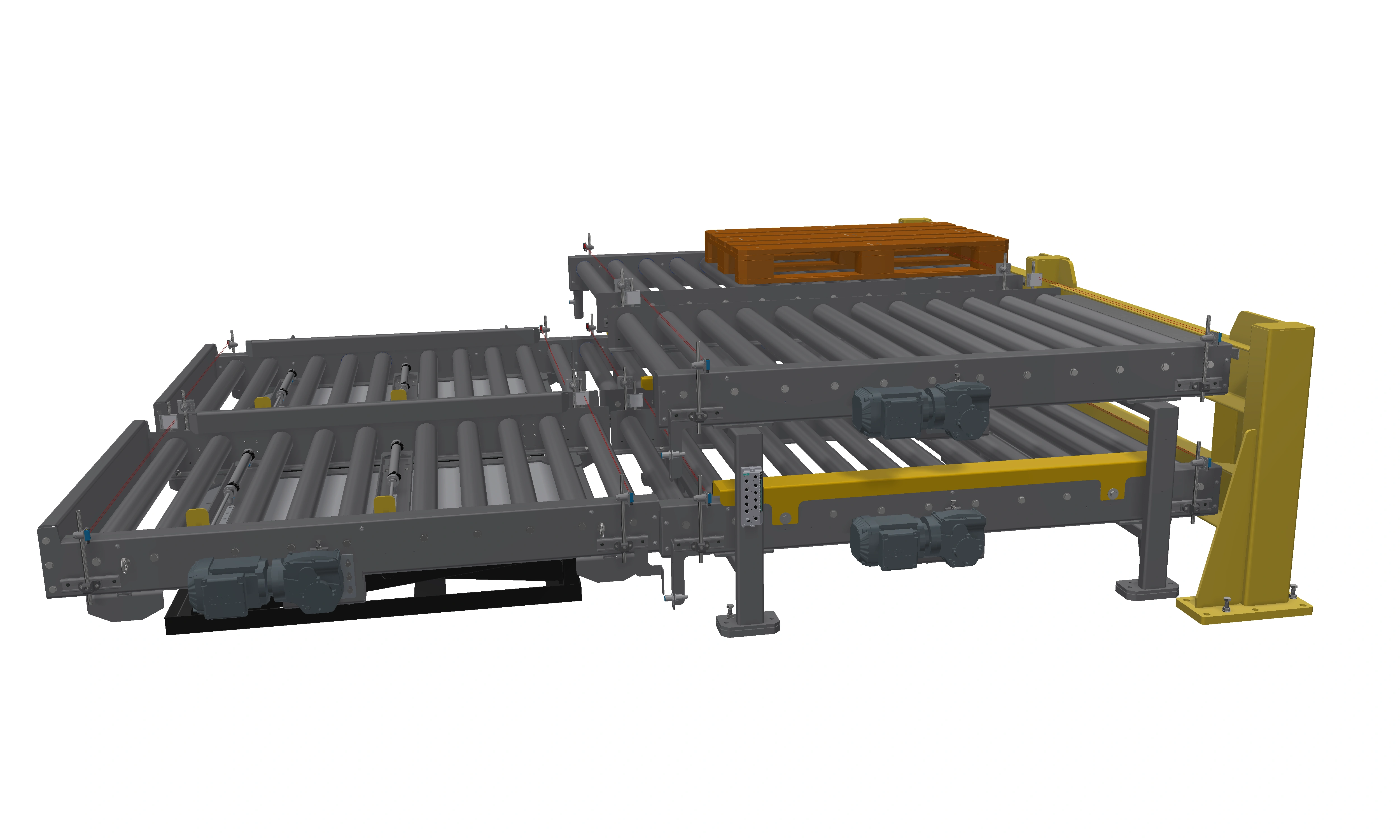 Rollenbaan Systeem voor Pallets - 3D ontwerp