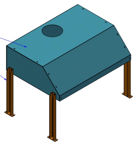 Stofafzuiging kap 3D ontwerp 1